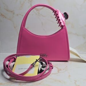 Marc Jacobs The Glam Claw Clip cross body bag Buble Gum Pink Bow Pink